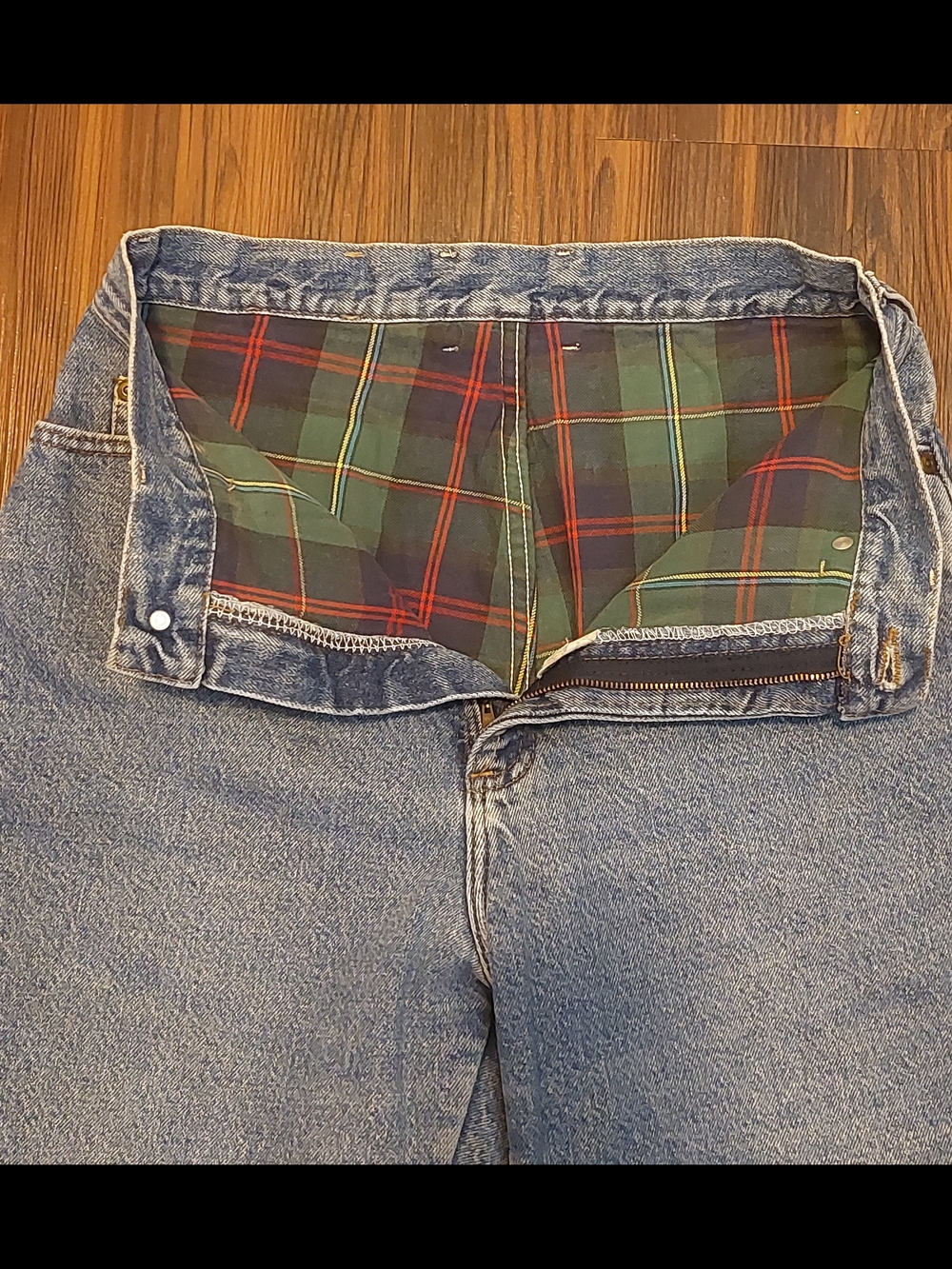Vintage 90s LL Bean Jeans 10 MT Womens High Rise Plaid Flannel Lined Made in USA